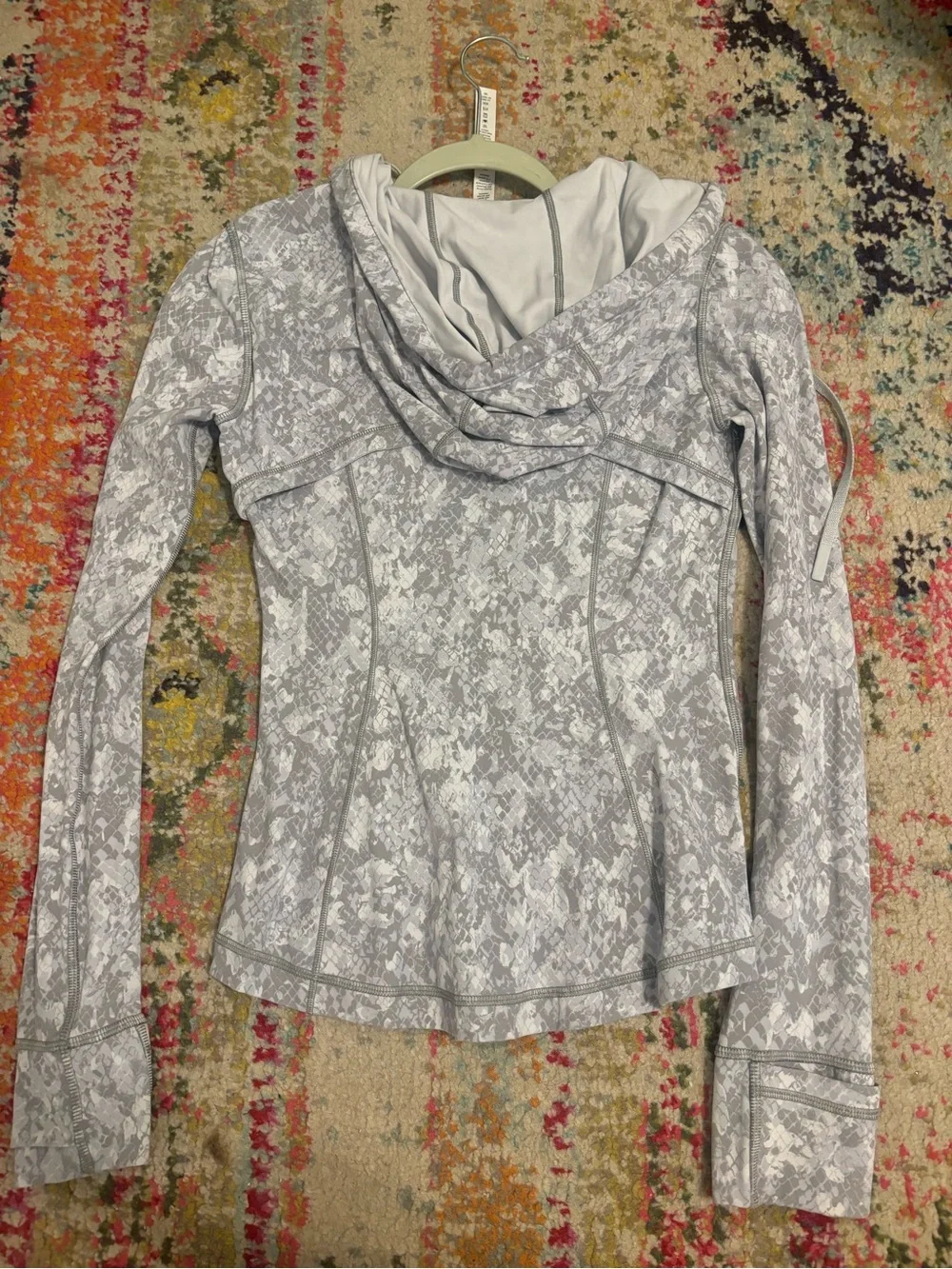 lululemon athletica Light Gray Printed Full-Zip Hoodie